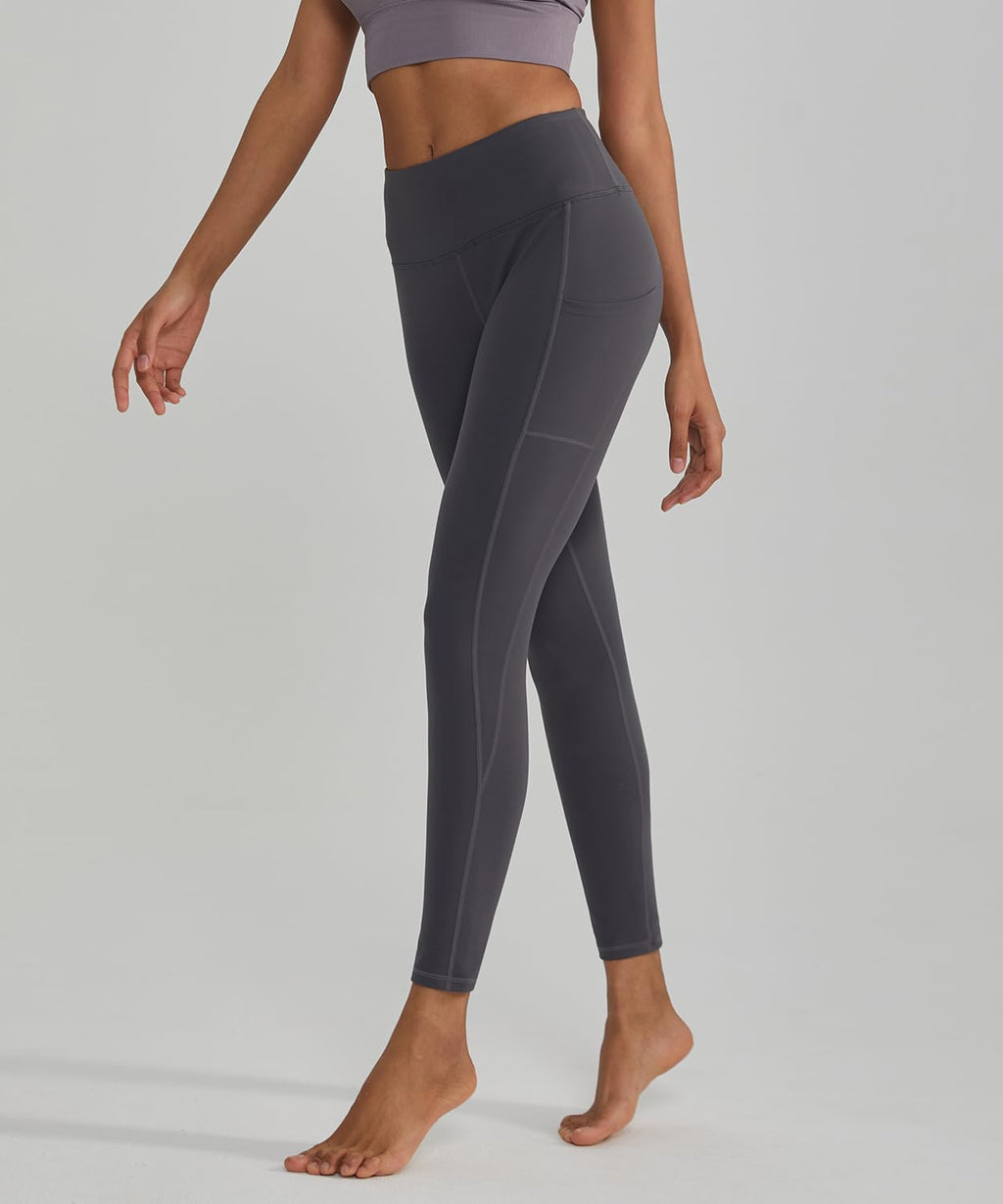 Leggings for Women with 3 Pockets Buttery Soft High Waisted Yoga Pants Non-See-Through Full-Length Tights