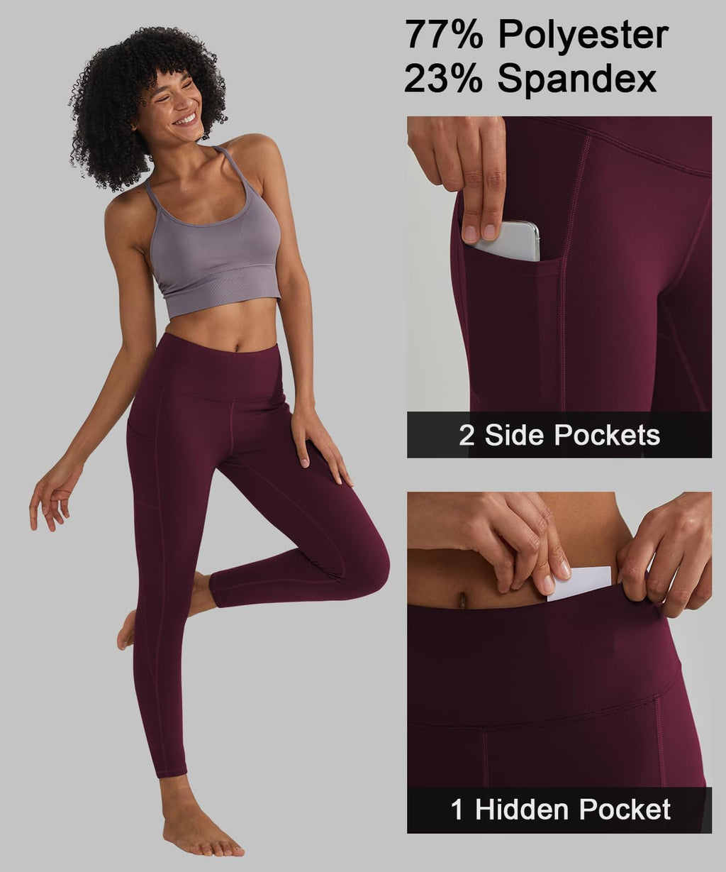 Leggings for Women with 3 Pockets Buttery Soft High Waisted Yoga Pants Non-See-Through Full-Length Tights