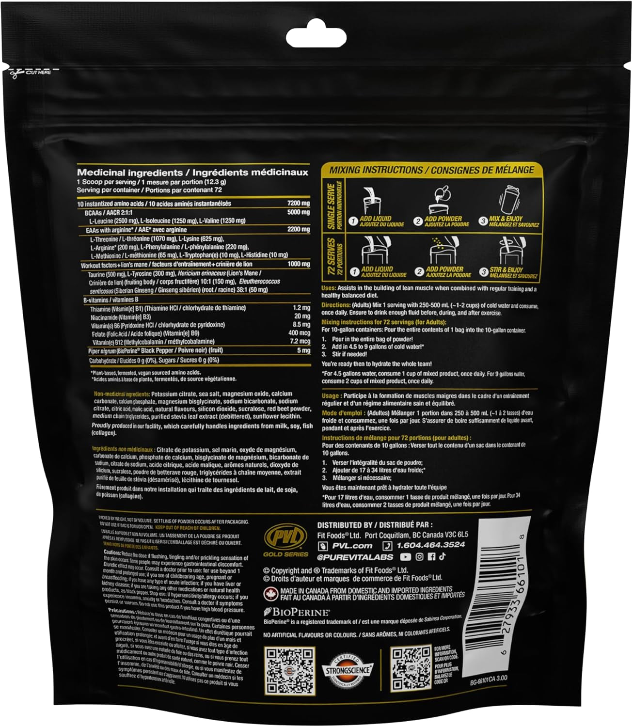 EAA BCAA COMPLETE | Pre, Intra or Post Workout – EAA/BCAA with L-Arginine, Amino Acid Supplement – Keto Friendly – (886 G, Tropical Punch)