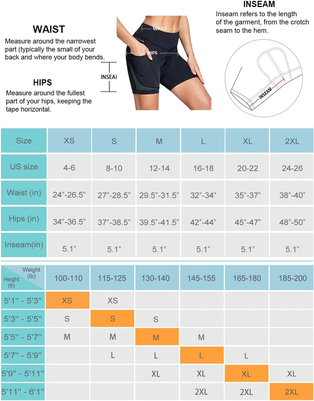 5" Bike Shorts Women 4D Padded Pockets Cycling Shorts Mountain Biking Bicycle Spin Gel UPF50+