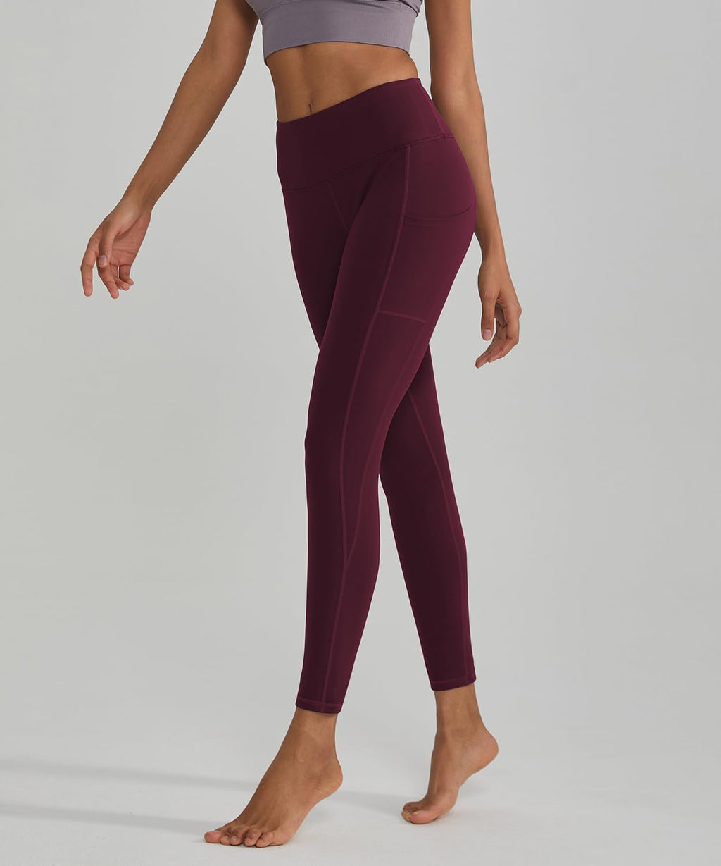 Leggings for Women with 3 Pockets Buttery Soft High Waisted Yoga Pants Non-See-Through Full-Length Tights