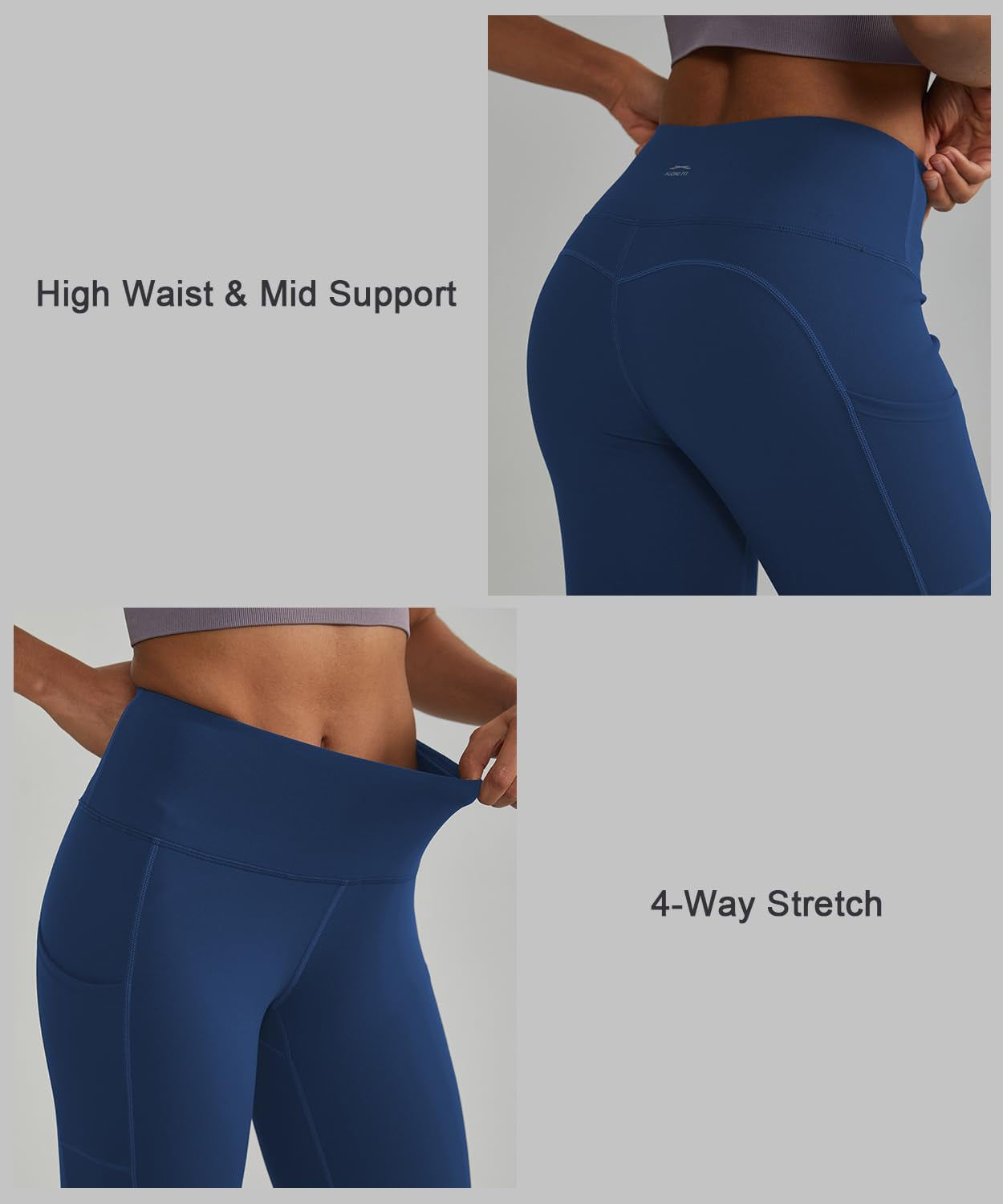 Leggings for Women with 3 Pockets Buttery Soft High Waisted Yoga Pants Non-See-Through Full-Length Tights