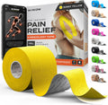Kinesiology Tape-Incredible Support for Athletic Sports and Recovery+Free Taping Guide - Uncut 2 Inch 16.4 Feet Roll (Sunny Yellow + Free Taping Guide, Pack of 1)