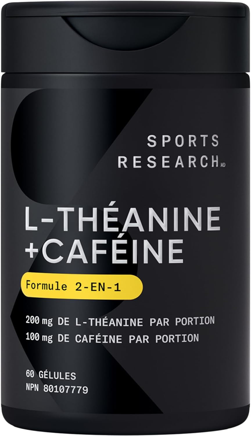 2-In-1 L-Theanine Supplement with Caffeine & MCT Oil from Organic Coconuts - Focused Energy, Alertness & Relaxation without Drowsiness - 200Mg L Theanine, 100Mg Caffeine - 60 Softgels