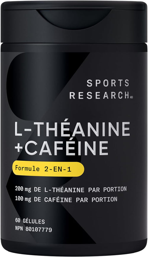 2-In-1 L-Theanine Supplement with Caffeine & MCT Oil from Organic Coconuts - Focused Energy, Alertness & Relaxation without Drowsiness - 200Mg L Theanine, 100Mg Caffeine - 60 Softgels