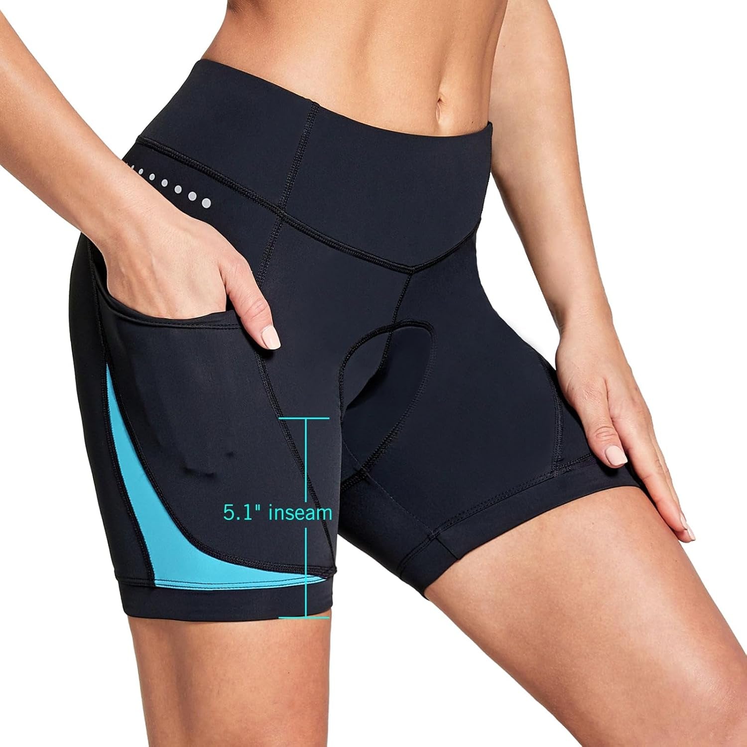 5" Bike Shorts Women 4D Padded Pockets Cycling Shorts Mountain Biking Bicycle Spin Gel UPF50+