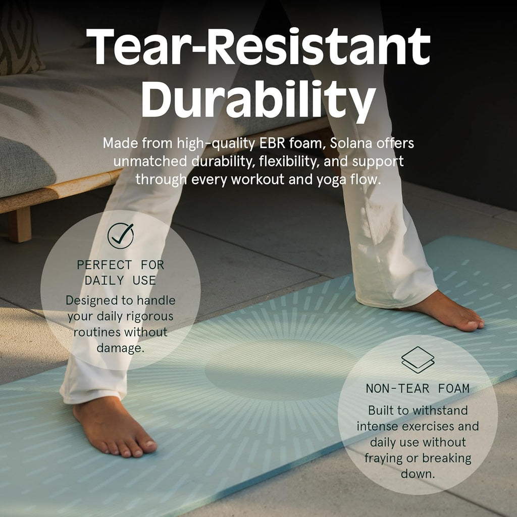 Solana Yoga Mat 1/2" Thick W/Nylon Strap for Men & Women - Non Slip Excercise Mat for Yoga, Pilates, Stretching, Floor & Fitness Workouts