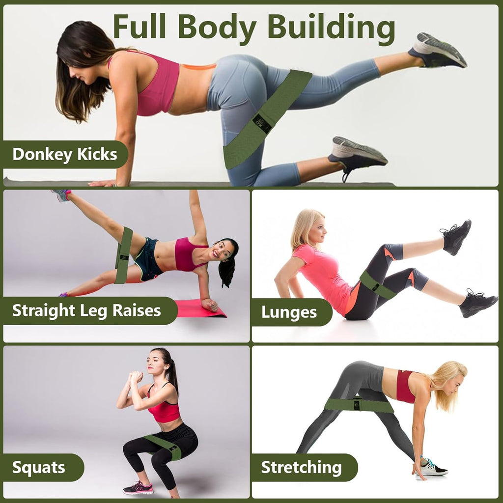 Resistance Bands 3 Sets, Premium Exercise Loops with Non-Slip Design for HIPS & Glutes, 3 Resistance Level Workout Booty Bands for Women and Men