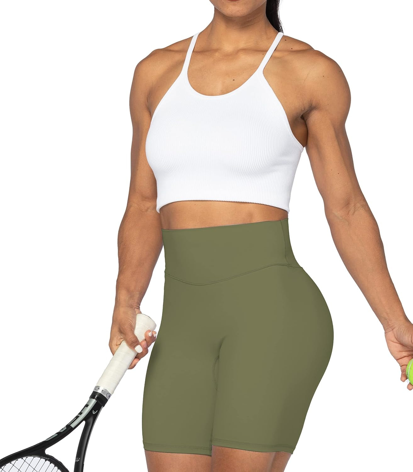 High Waist Biker Shorts for Women No Front Seam Soft Yoga Workout Gym Bike Shorts Tummy Control Squat Proof