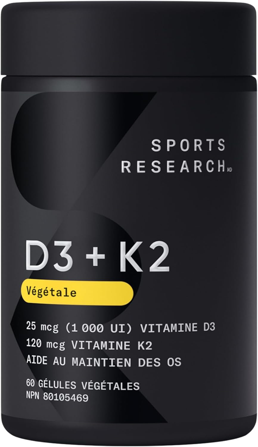 Vitamin D3 + K2 with 1000Iu of Plant-Based D3 & 120Mcg of Vitamin K2 as MK-7 Non-Gmo Verified & Vegan Certified,Softgel (60Ct)