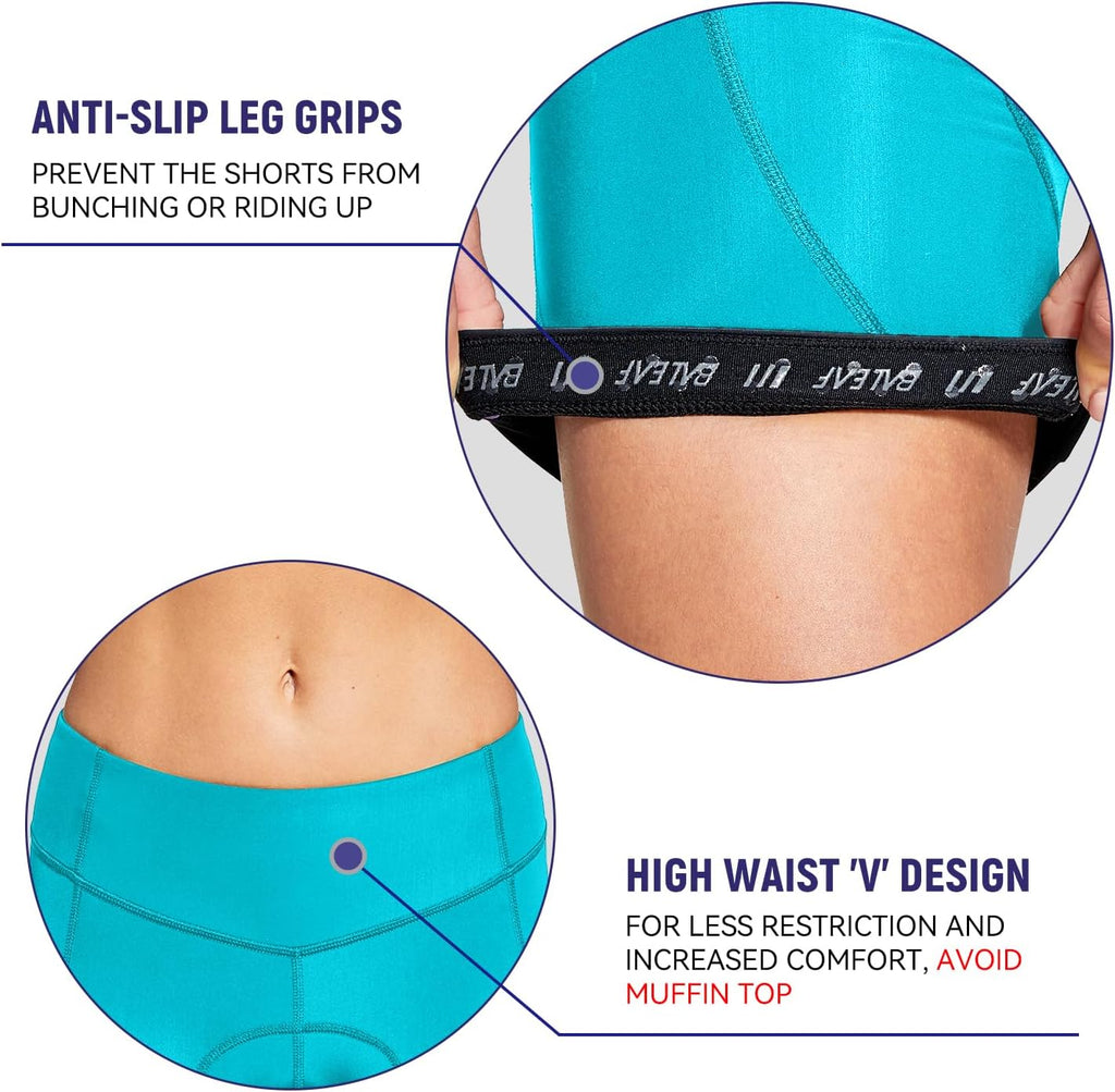 5" Bike Shorts Women 4D Padded Pockets Cycling Shorts Mountain Biking Bicycle Spin Gel UPF50+
