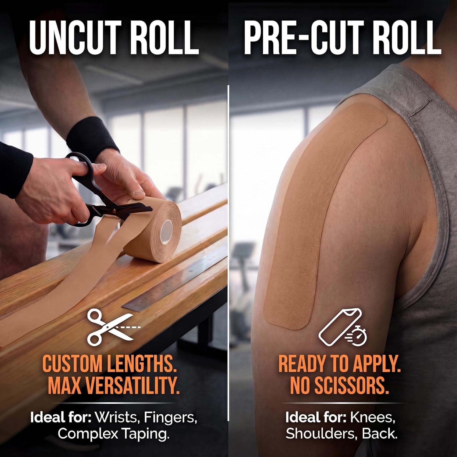 Kinesiology Tape-Incredible Support for Athletic Sports and Recovery+Free Taping Guide - Uncut 2 Inch 16.4 Feet Roll (Desert Beige (Brown) + Free Taping Guide, Pack of 1)