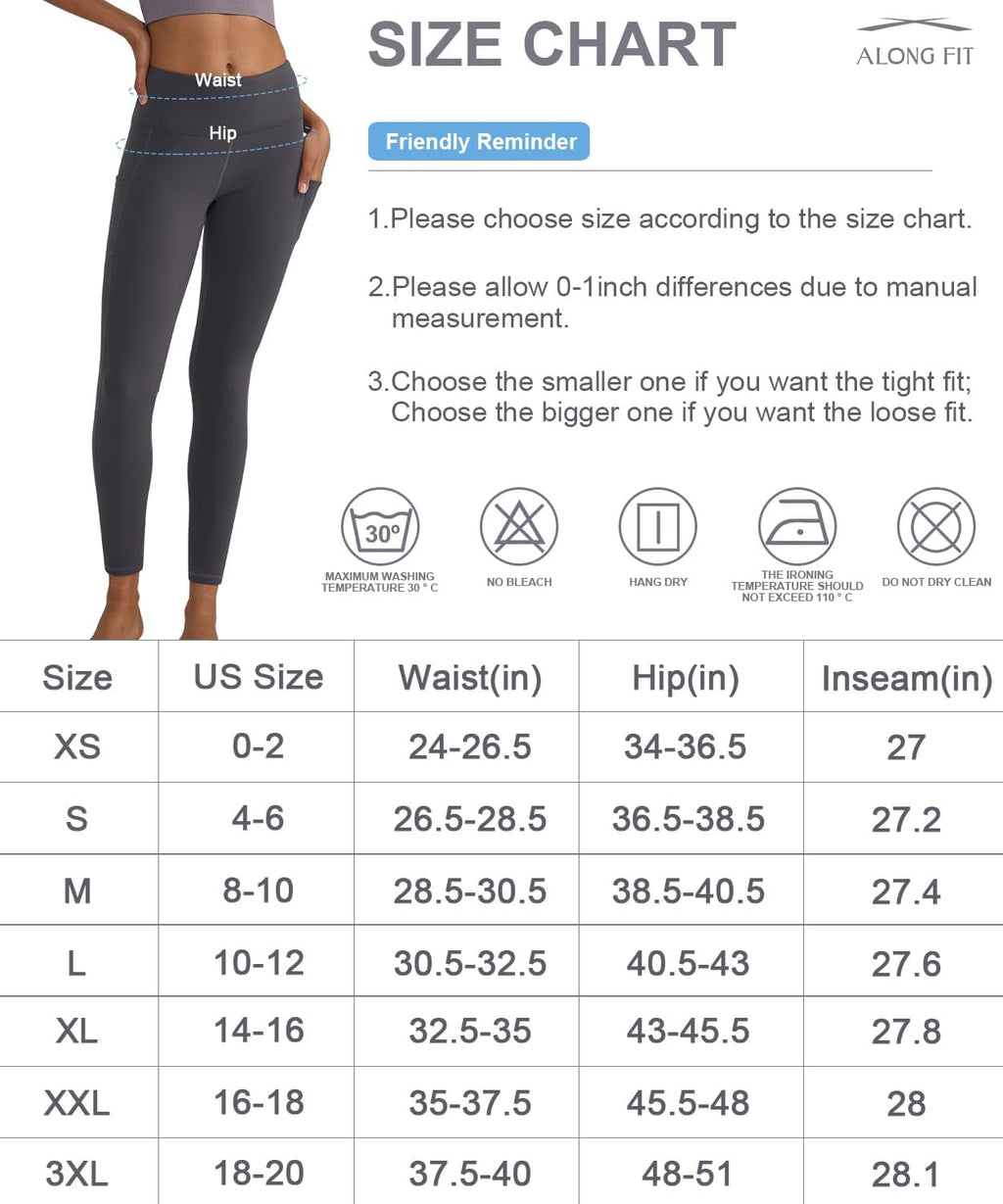 High Waisted Tummy Control Leggings for Women Yoga Pants with Pockets Workout Squat Proof Tights