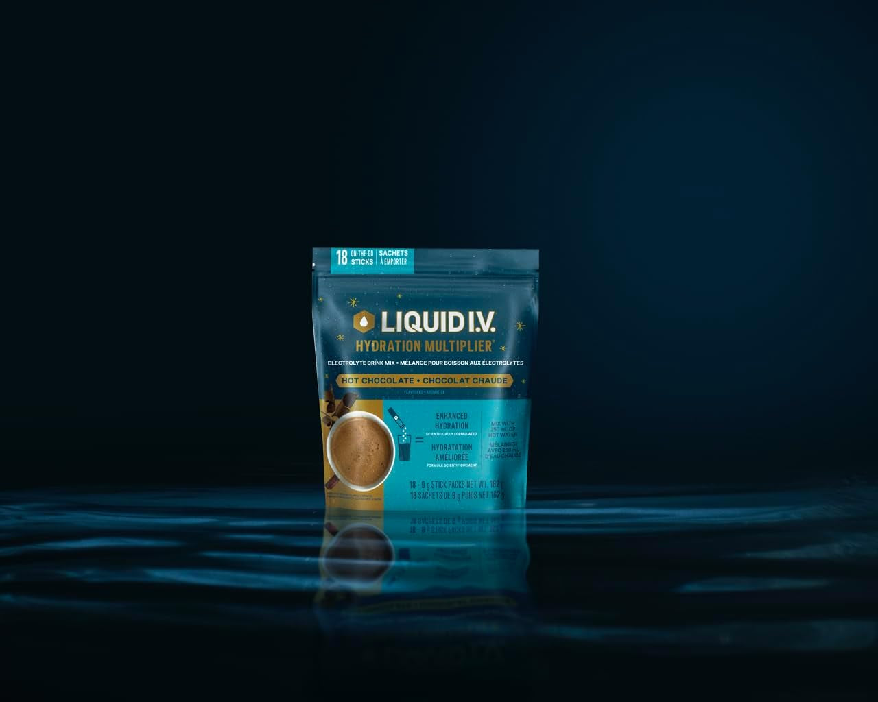 Hydration Multiplier Electrolyte Drink Mix, Hot Chocolate Limited Edition Electrolyte Powder Drink Mix, 18 Servings (1 Pack)