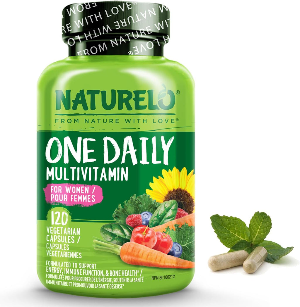 One Daily Multivitamin for Women - Energy Support - Whole Food Supplement to Nourish Hair, Skin, Nails - Non-Gmo - No Soy - Gluten Free - 120 Capsules - 4 Month Supply
