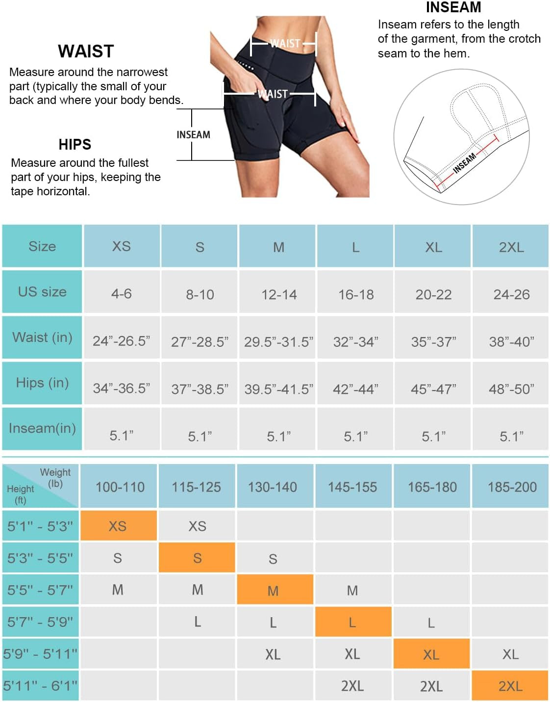 5" Bike Shorts Women 4D Padded Pockets Cycling Shorts Mountain Biking Bicycle Spin Gel UPF50+