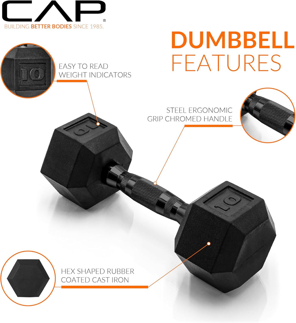 Coated Hex Dumbbell Weight - Pairs | Multiple Options