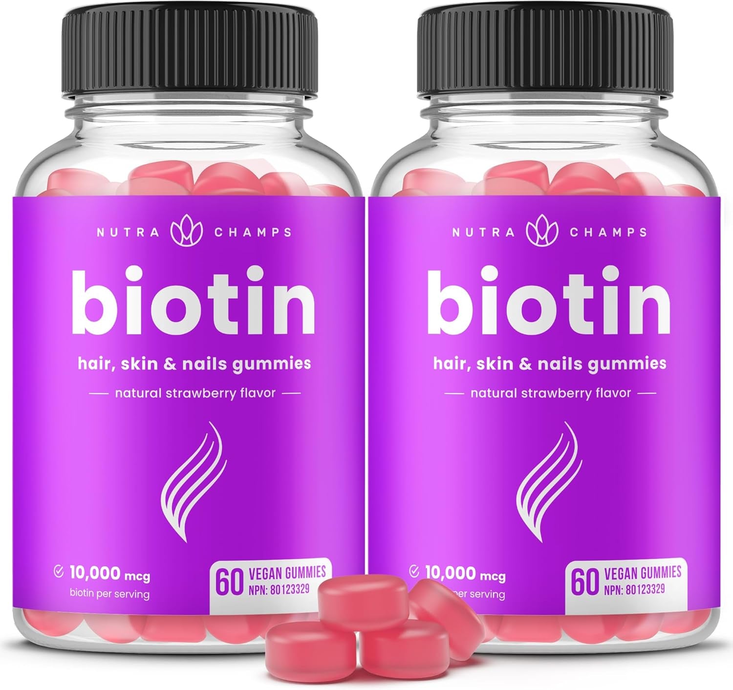 Biotin Gummies 10,000Mcg per Serving | Healthy Hair, Skin & Nails Vitamin Gummies for Women & Men | Chewable Biotin Supplement | Vegan & Non-Gmo | 120 Gummies | 5000Mcg per Gummy