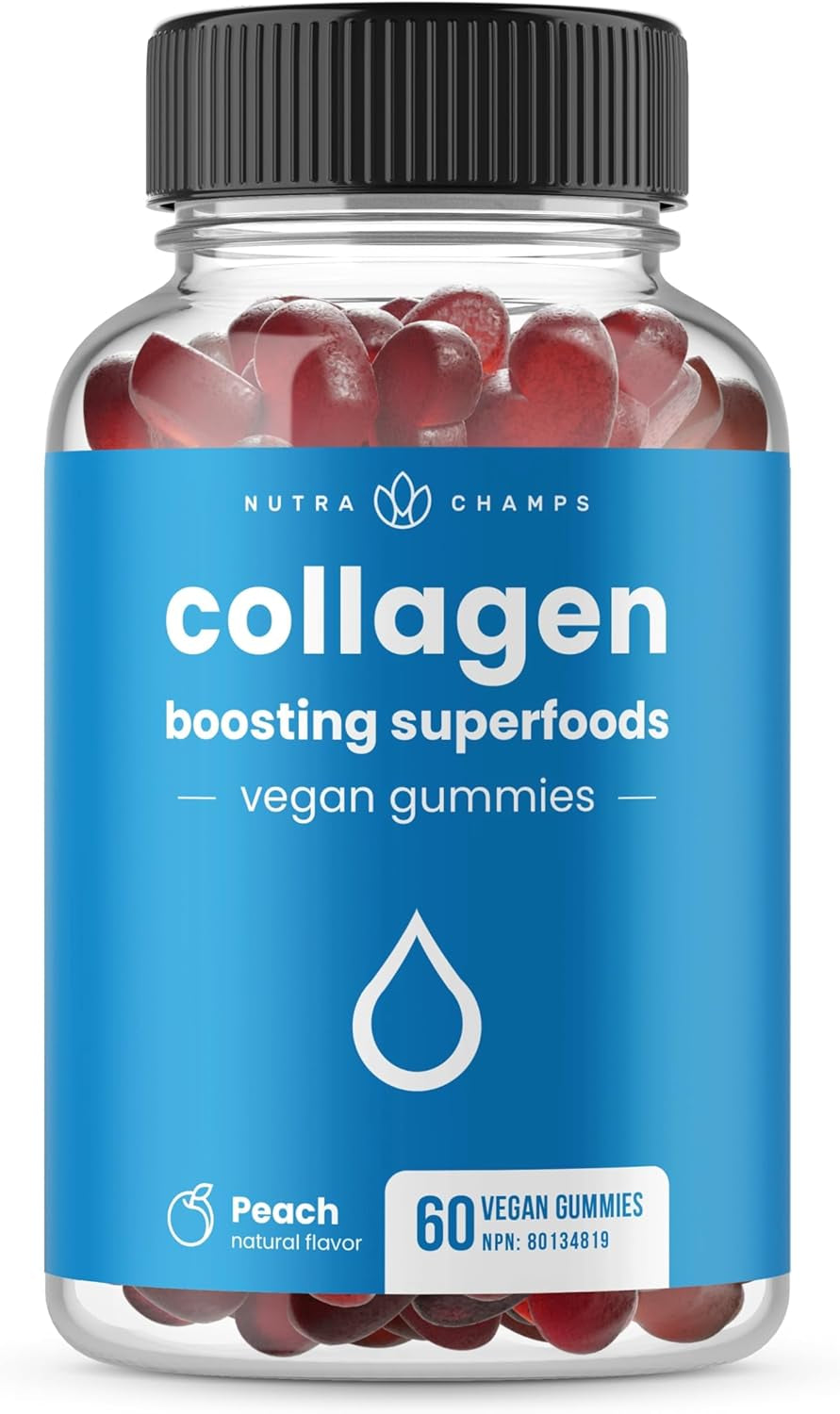 Vegan Collagen Boosting Gummies for Women & Men – Collagen Supplement with Vitamins A, C & E – Delicious Vitamins for Hair, Skin, Nail & Joint Support