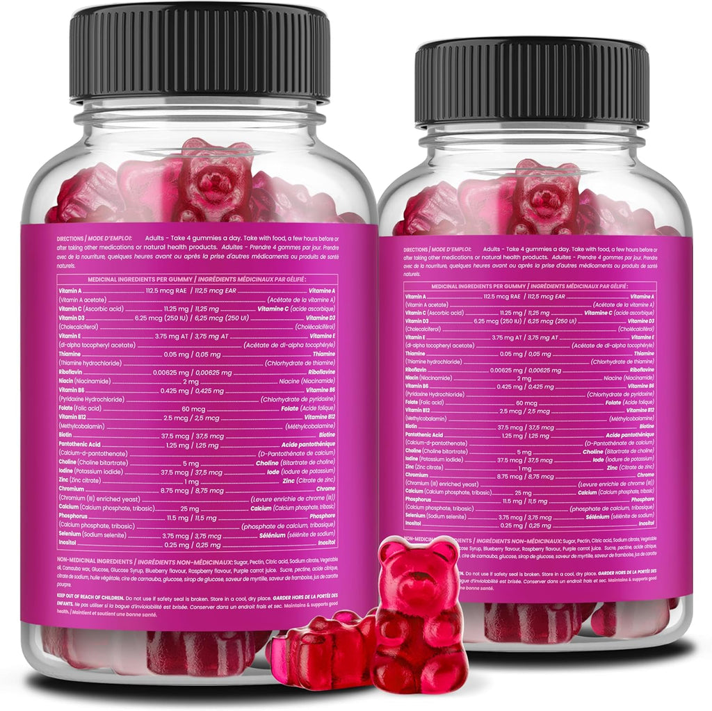 (2-Pack) Multivitamins for Women | Womens Multivitamins Gummies | Bones, Brain, Heart, Immune & Energy Supplement | Womens Vitamins A, B, C, D, E, Biotin & Folic Acid | 120 Gummies