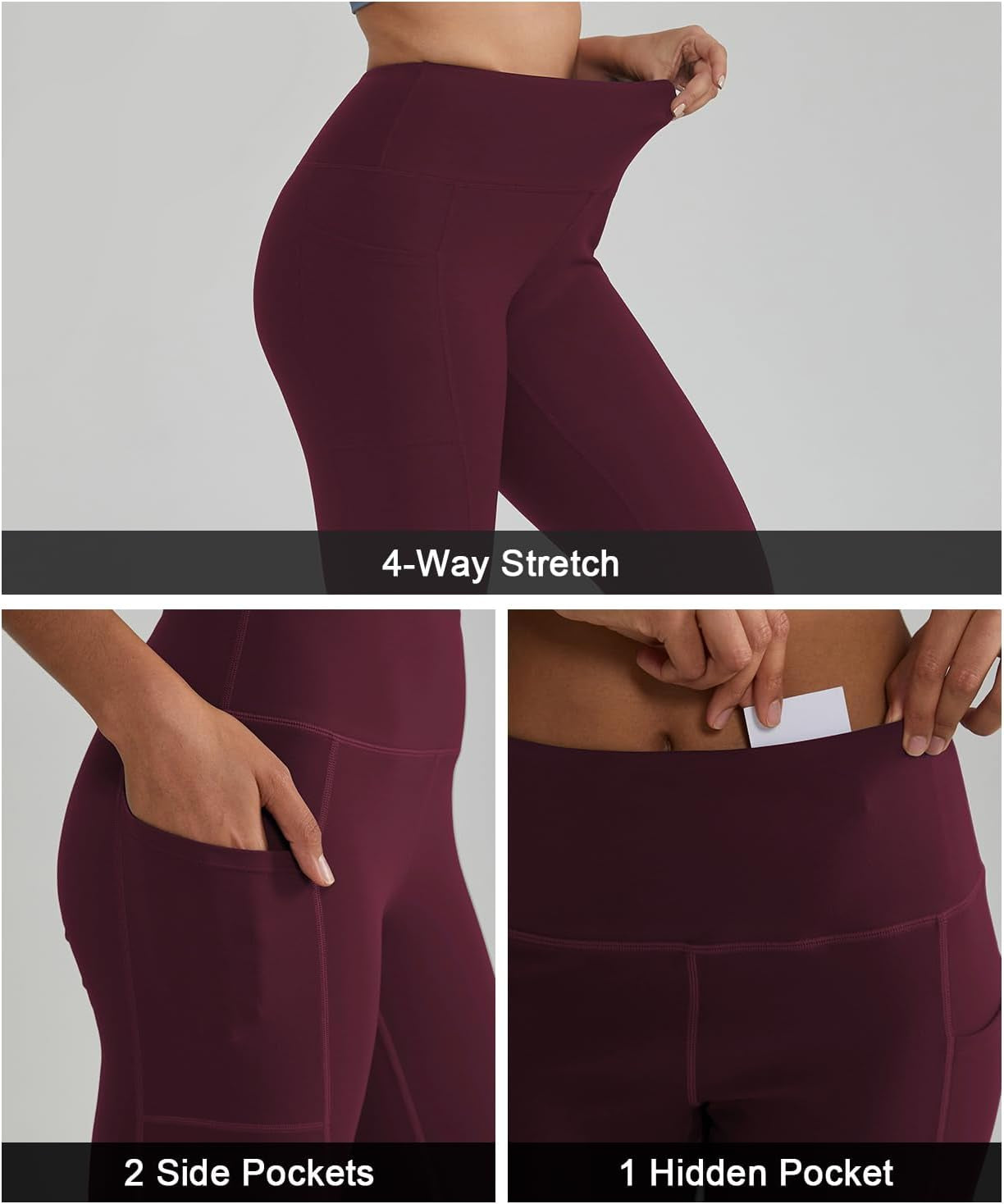 High Waisted Tummy Control Leggings for Women Yoga Pants with Pockets Workout Squat Proof Tights