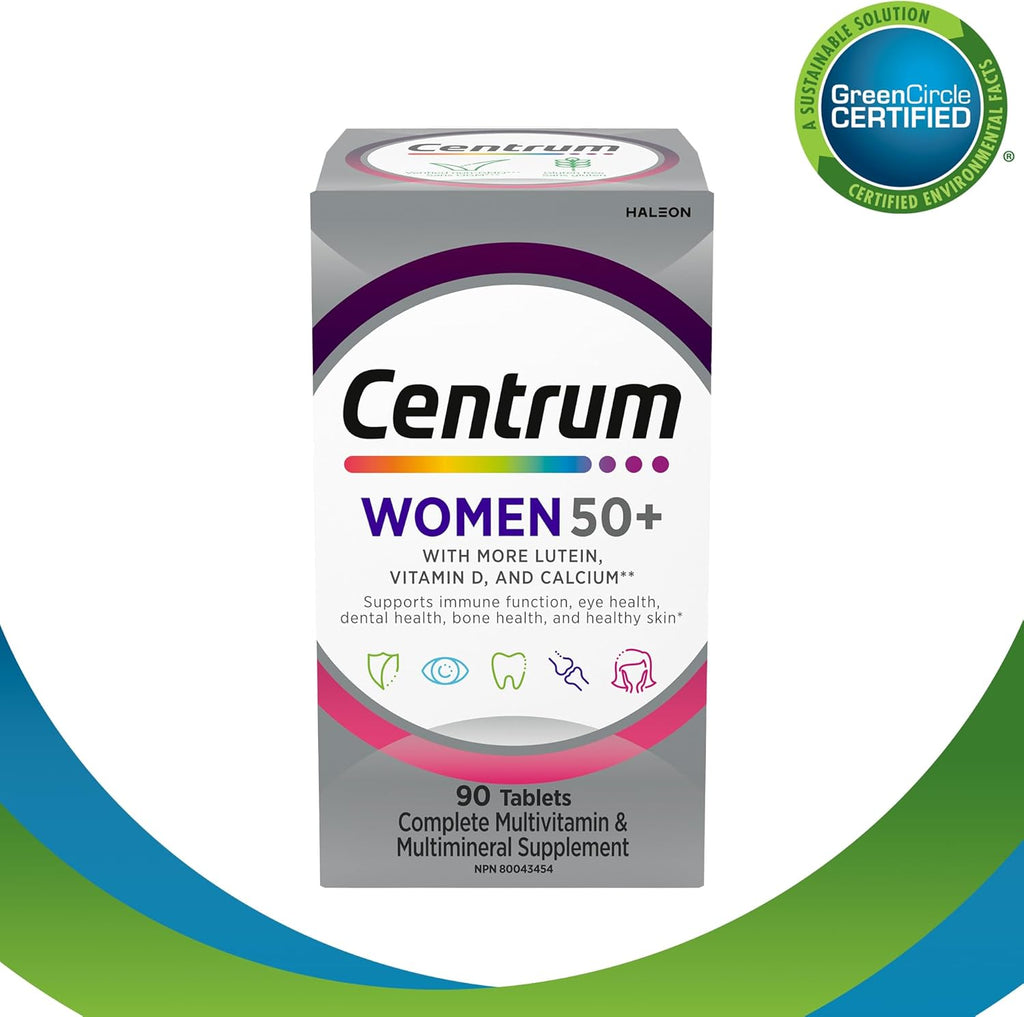 Women 50 plus Multivitamins/Minerals Supplement for Women 50+, 90 Tablets (Packaging May Vary)