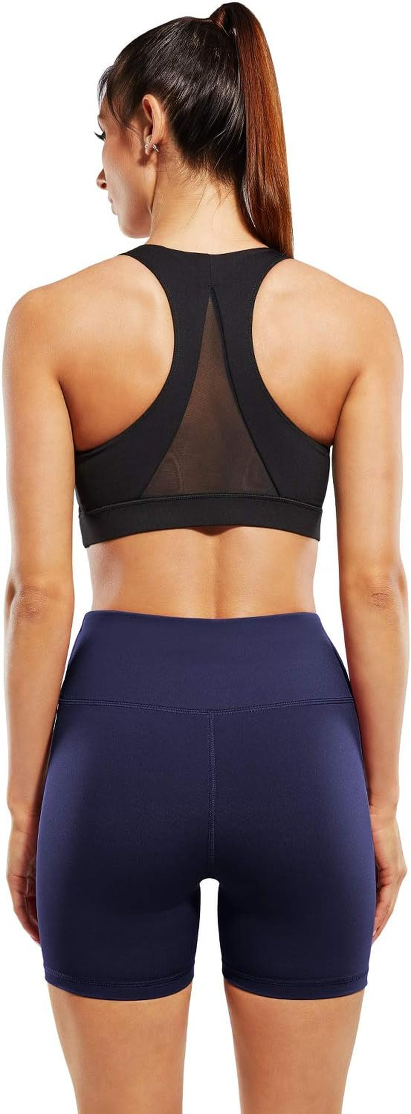 Biker Shorts Women High Waist Yoga Shorts with Pockets Non See-Through Workout Running Shorts