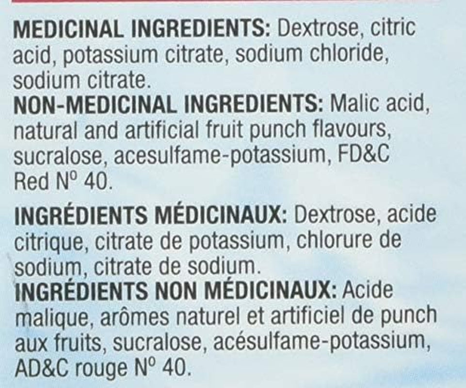 , Electrolyte Powder Sticks, Oral Rehydration Solution, Fruit Punch, 8 X 8.5 G, Electrolyte Powder Packets