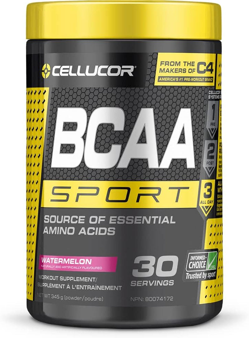 BCAA Sport, Post-Workout Intra Workout Powder Sports Drink Supplements for Hydration Endurance & Recovery, Watermelon, 30 Servings