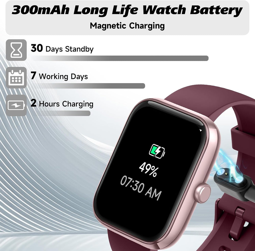 Smart Watch for Men Women with Bluetooth Call, Alexa Built-In, Heart Rate & Sleep Monitor, 1.83" DIY Dial Fitness Watch with 100+ Sport Modes, IP68 Waterproof, Compatible with Android Ios