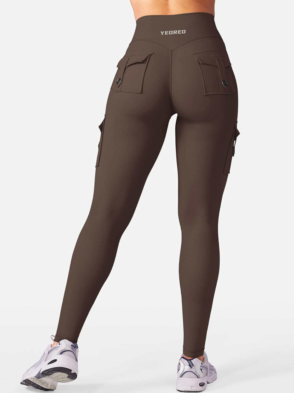 Workout Cargo Leggings with Pockets for Women No Front Seam Hidden Scrunch Hedda Leggings Compression Gym Yoga Pants