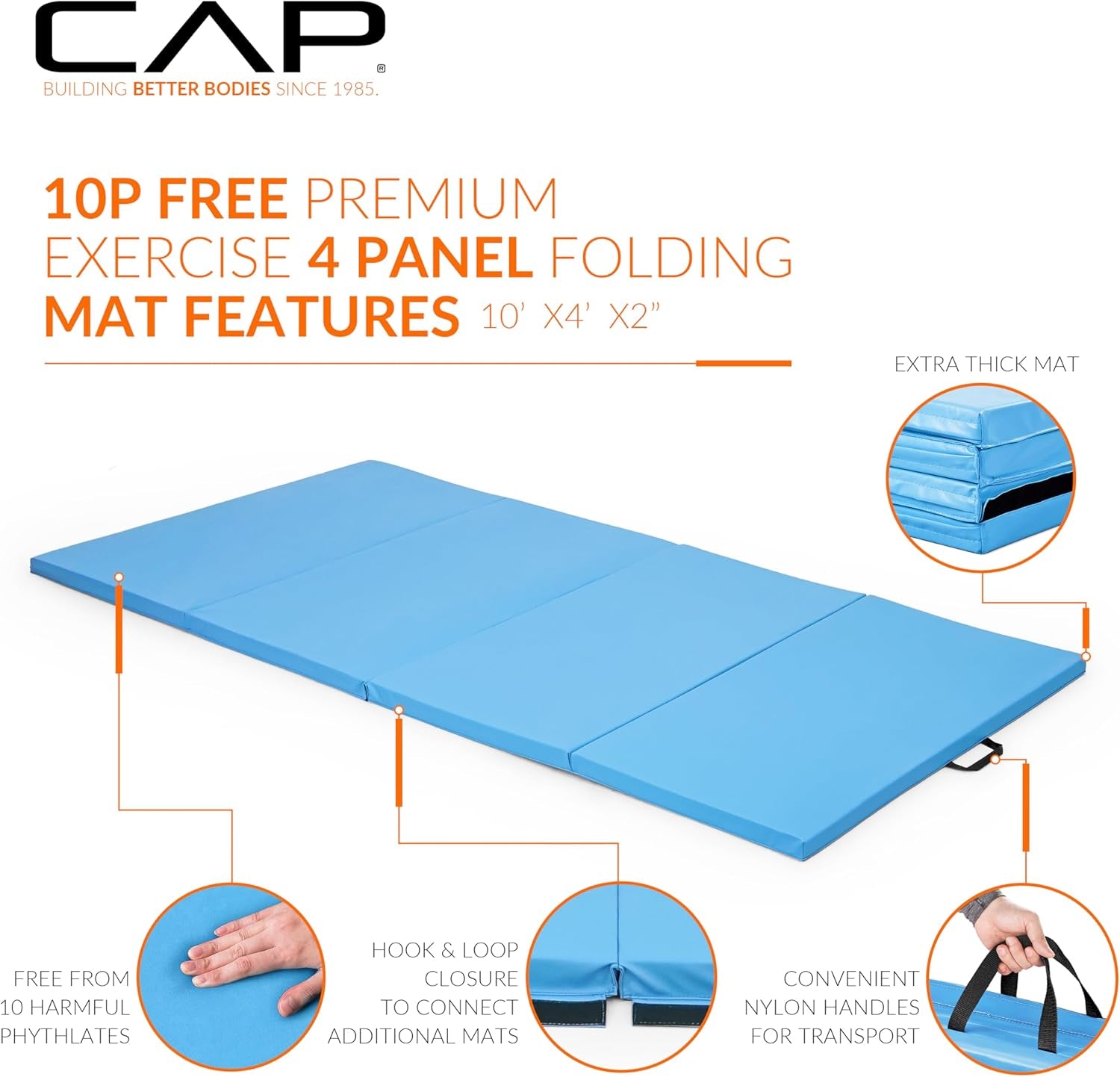 Folding Anti-Tear Exercise & Gymnastics Balance Mat – Multi-Purpose Fitness, Aerobics, & Training | Multiple Options