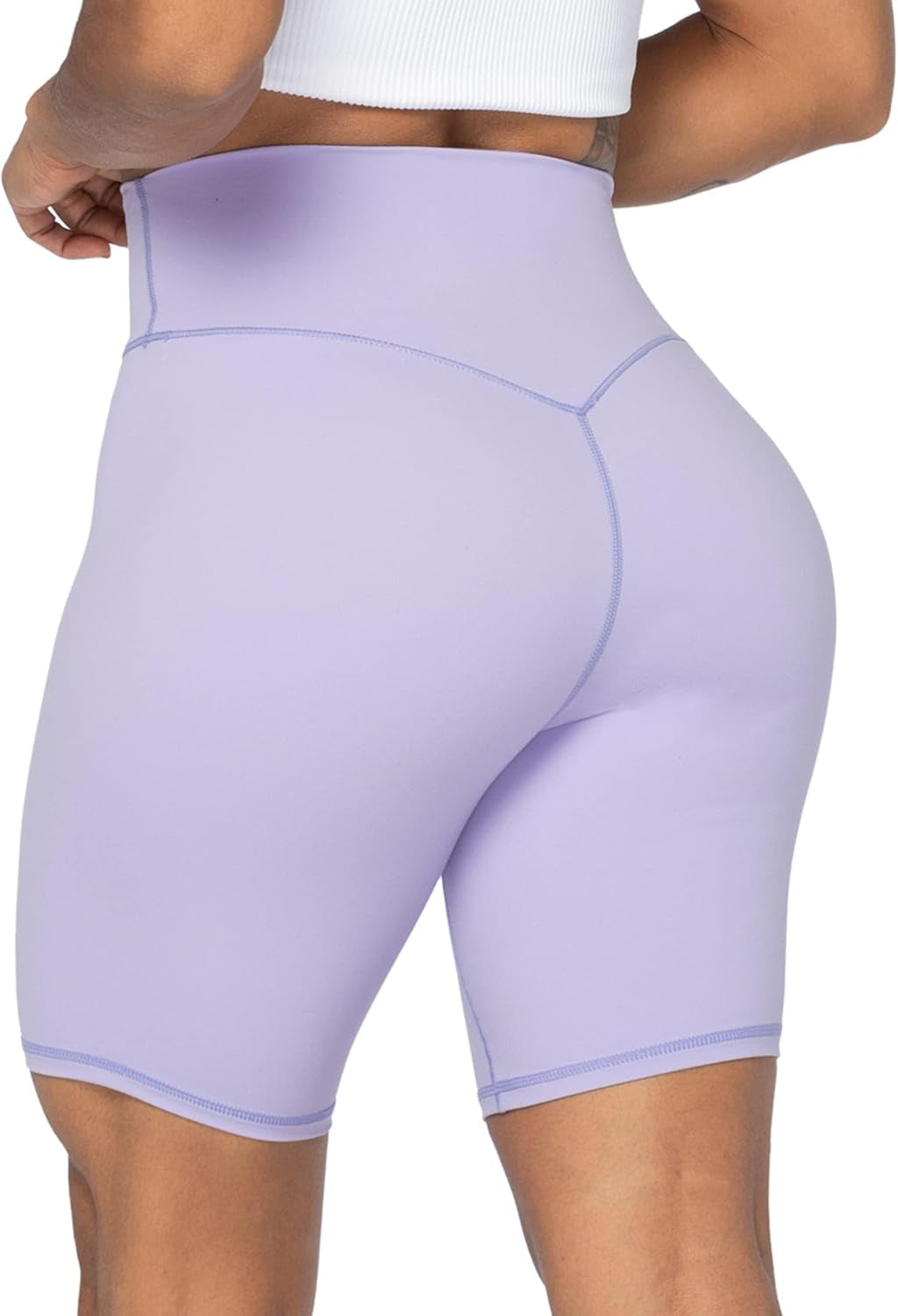 High Waist Biker Shorts for Women No Front Seam Soft Yoga Workout Gym Bike Shorts Tummy Control Squat Proof