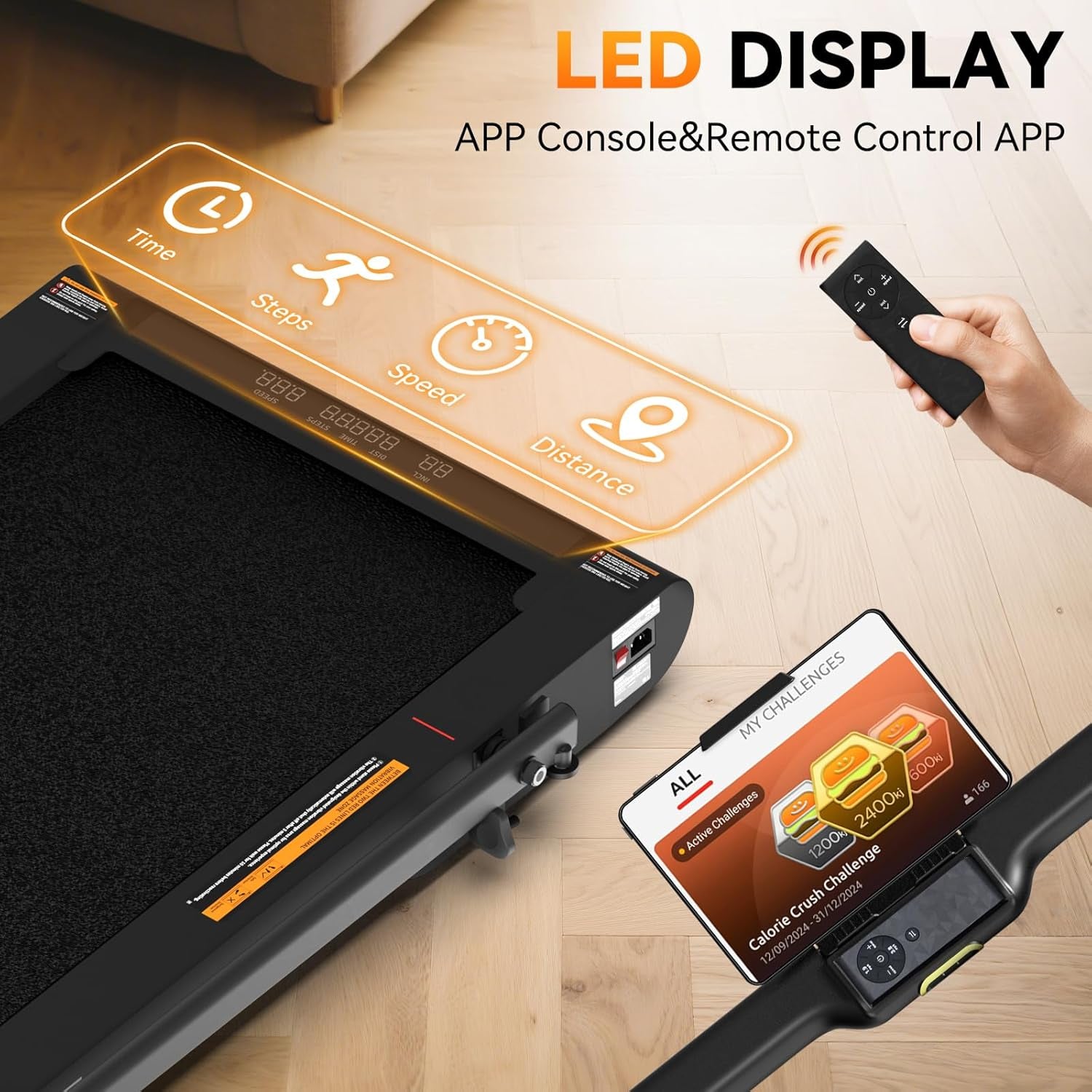 4 in 1 Walking Vibration Pad Treadmill, Walking Treadmill Pad for Home with Remote Control and APP