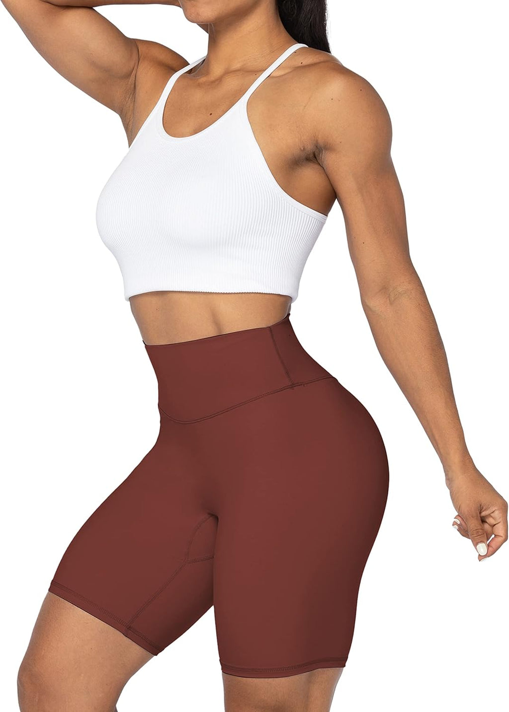 High Waist Biker Shorts for Women No Front Seam Soft Yoga Workout Gym Bike Shorts Tummy Control Squat Proof