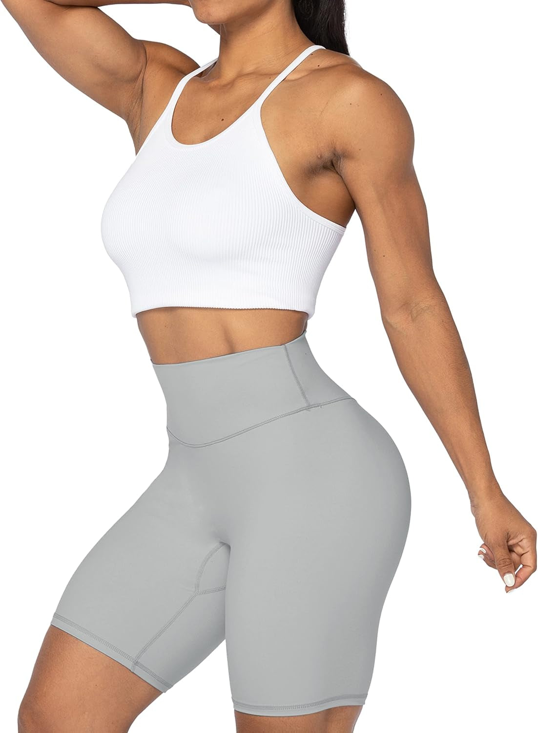 High Waist Biker Shorts for Women No Front Seam Soft Yoga Workout Gym Bike Shorts Tummy Control Squat Proof