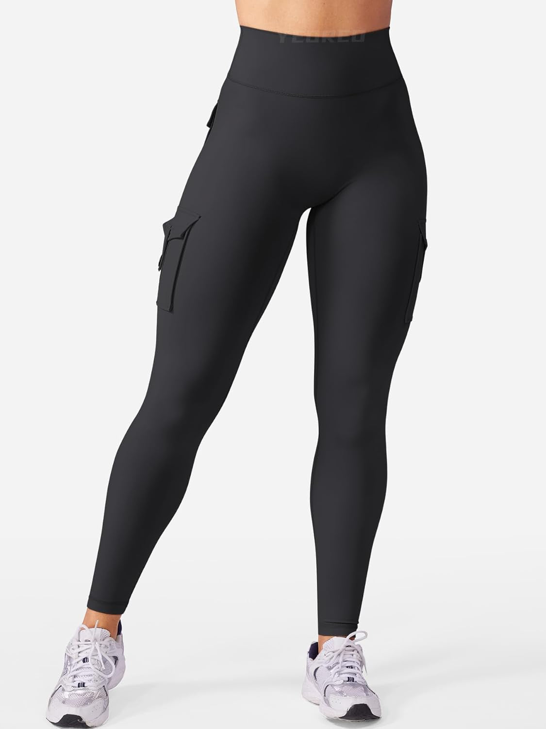 Workout Cargo Leggings with Pockets for Women No Front Seam Hidden Scrunch Hedda Leggings Compression Gym Yoga Pants