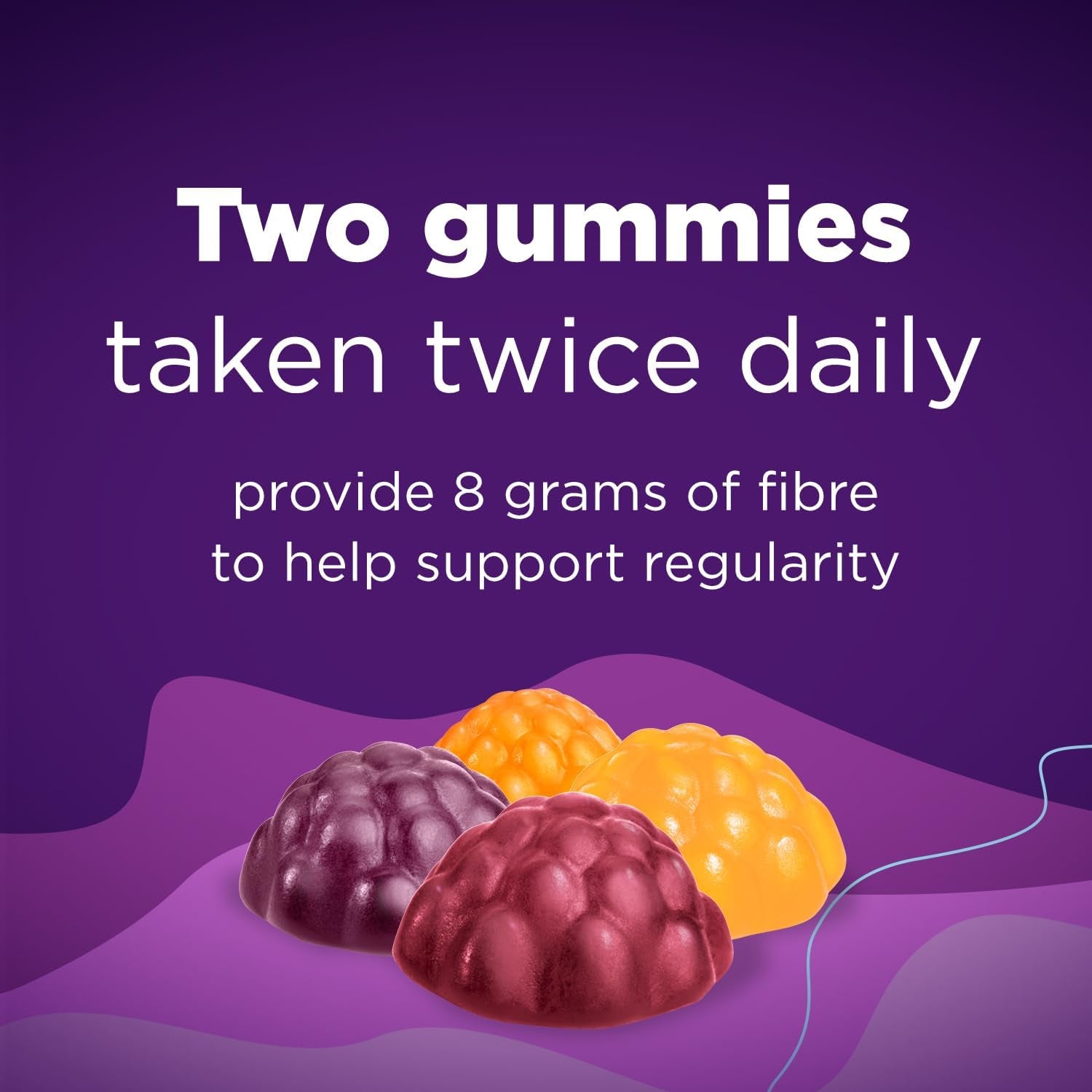 Restorafibre+ 6 in 1 Daily Prebiotic Fibre Supplement Gummies for Adults, Supports Health Benefits, Including Regularity, Gentle Constipation Relief & Healthy Immune Function with Naturally Sourced Inulin (115 Ea)