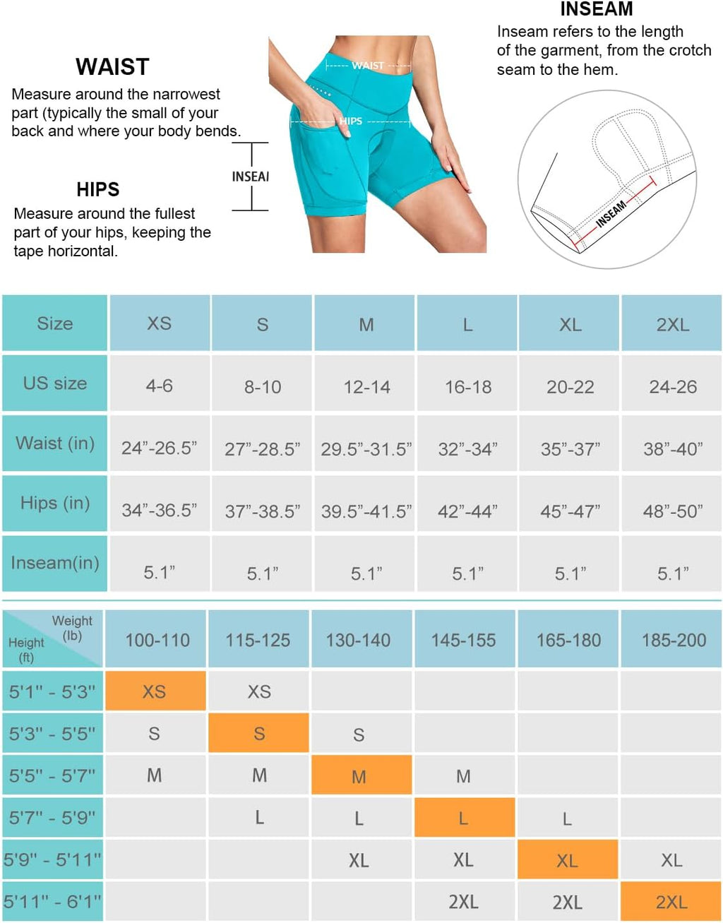 5" Bike Shorts Women 4D Padded Pockets Cycling Shorts Mountain Biking Bicycle Spin Gel UPF50+