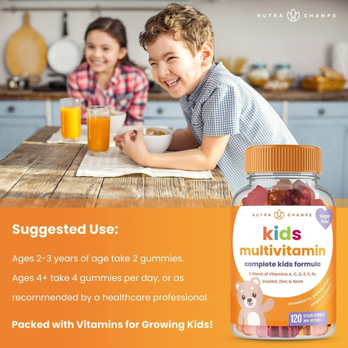(2-Pack) Kids Multivitamin Gummy | Sugar Free Kid Vitamins | Strawberry, Passionfruit, Peach & Cherry | Multivitamins for Children | Vegan, Non-Gmo & Gluten Free | 120 Gummy Vitamins for Toddlers & Kids