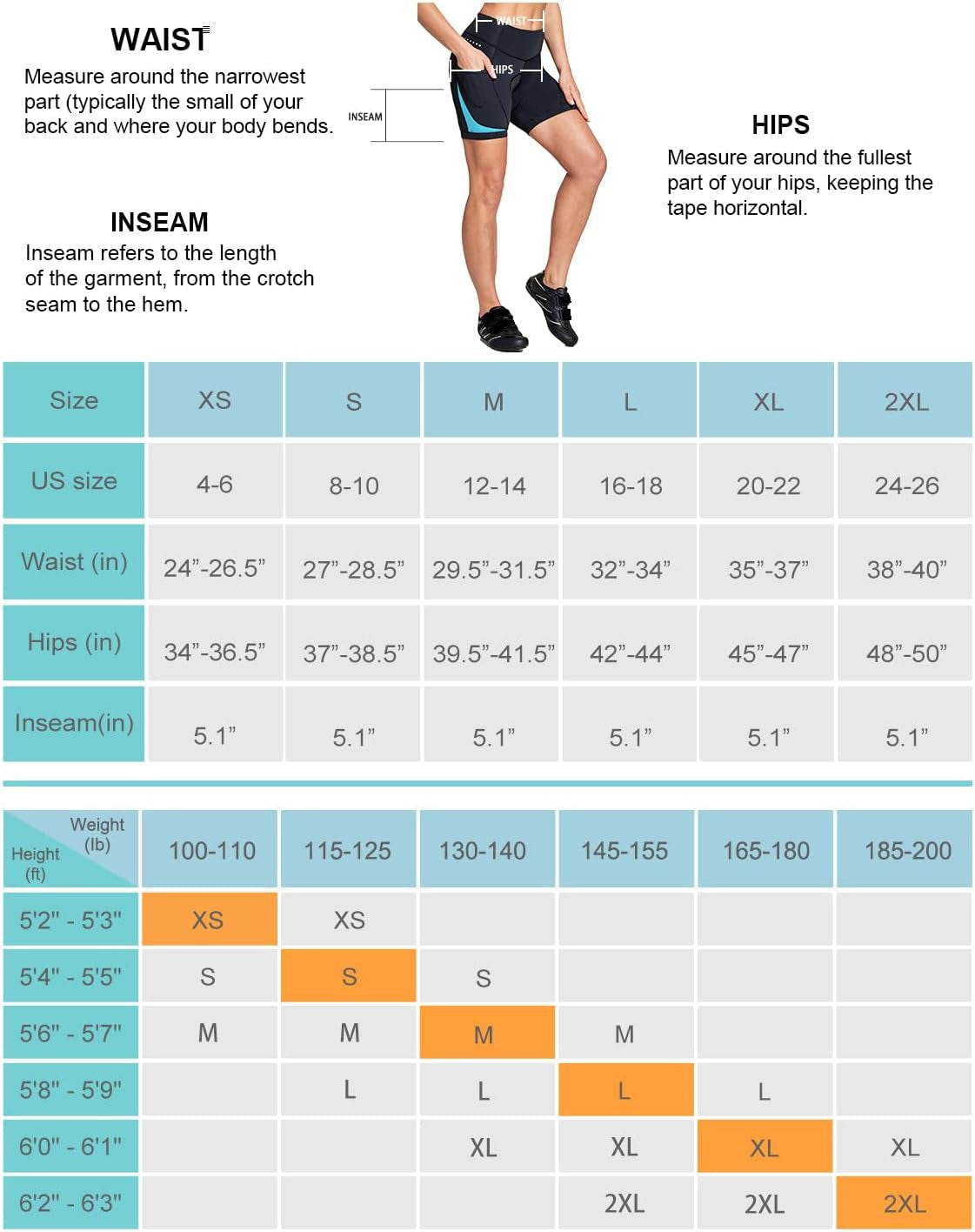 5" Bike Shorts Women 4D Padded Pockets Cycling Shorts Mountain Biking Bicycle Spin Gel UPF50+