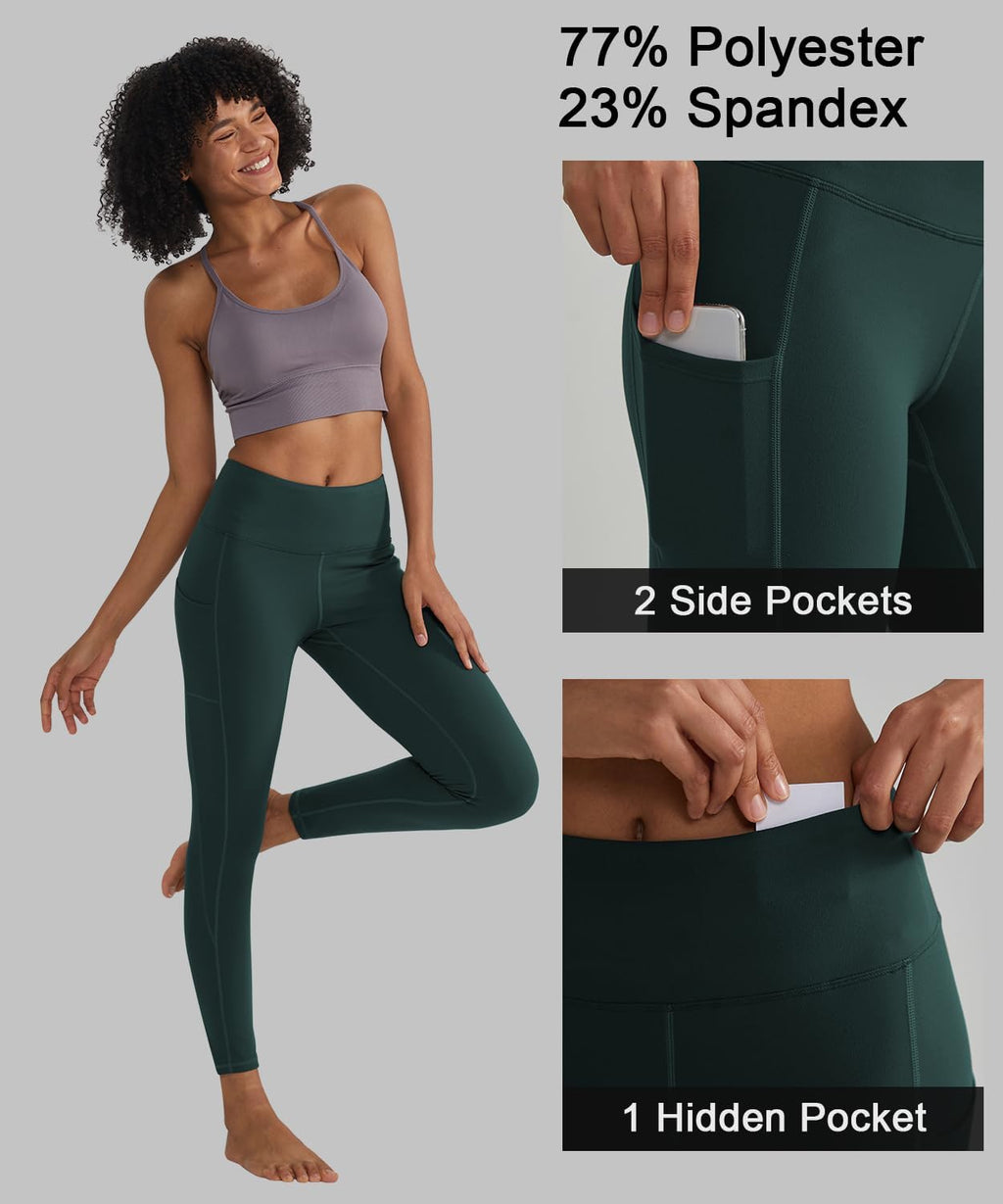 Leggings for Women with 3 Pockets Buttery Soft High Waisted Yoga Pants Non-See-Through Full-Length Tights