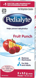 , Electrolyte Powder Sticks, Oral Rehydration Solution, Fruit Punch, 8 X 8.5 G, Electrolyte Powder Packets