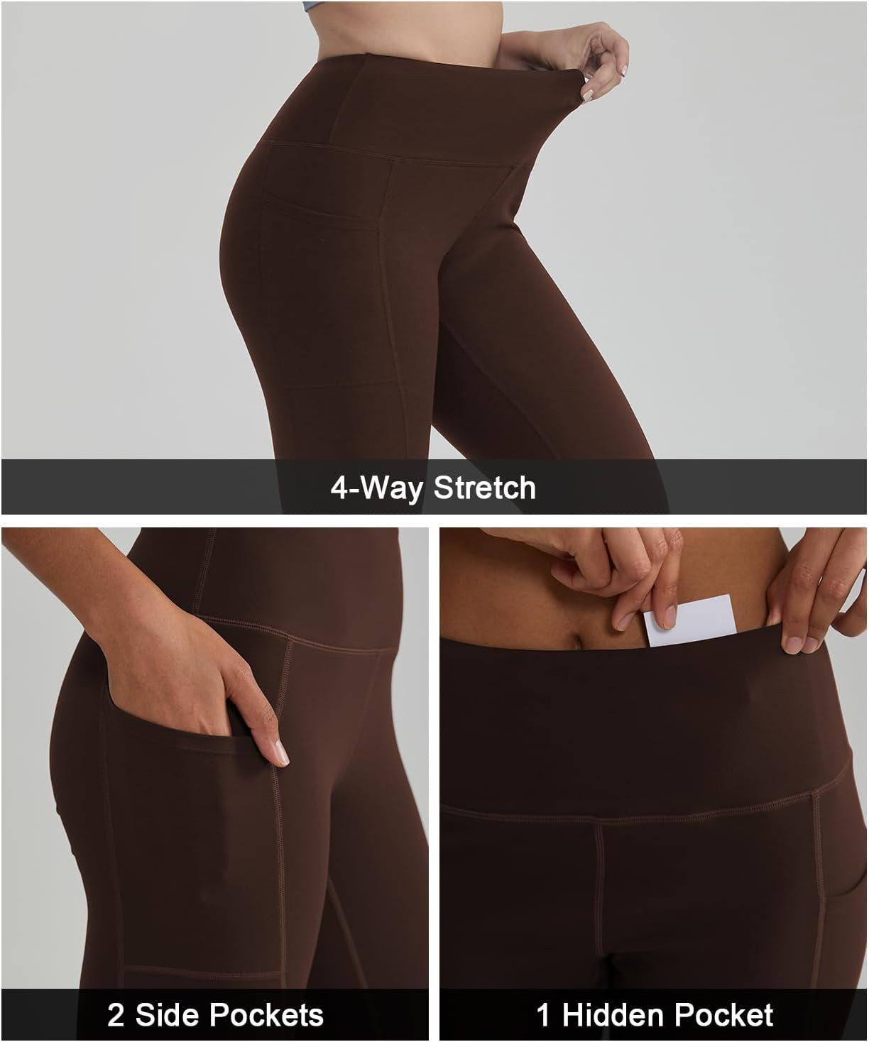 High Waisted Tummy Control Leggings for Women Yoga Pants with Pockets Workout Squat Proof Tights