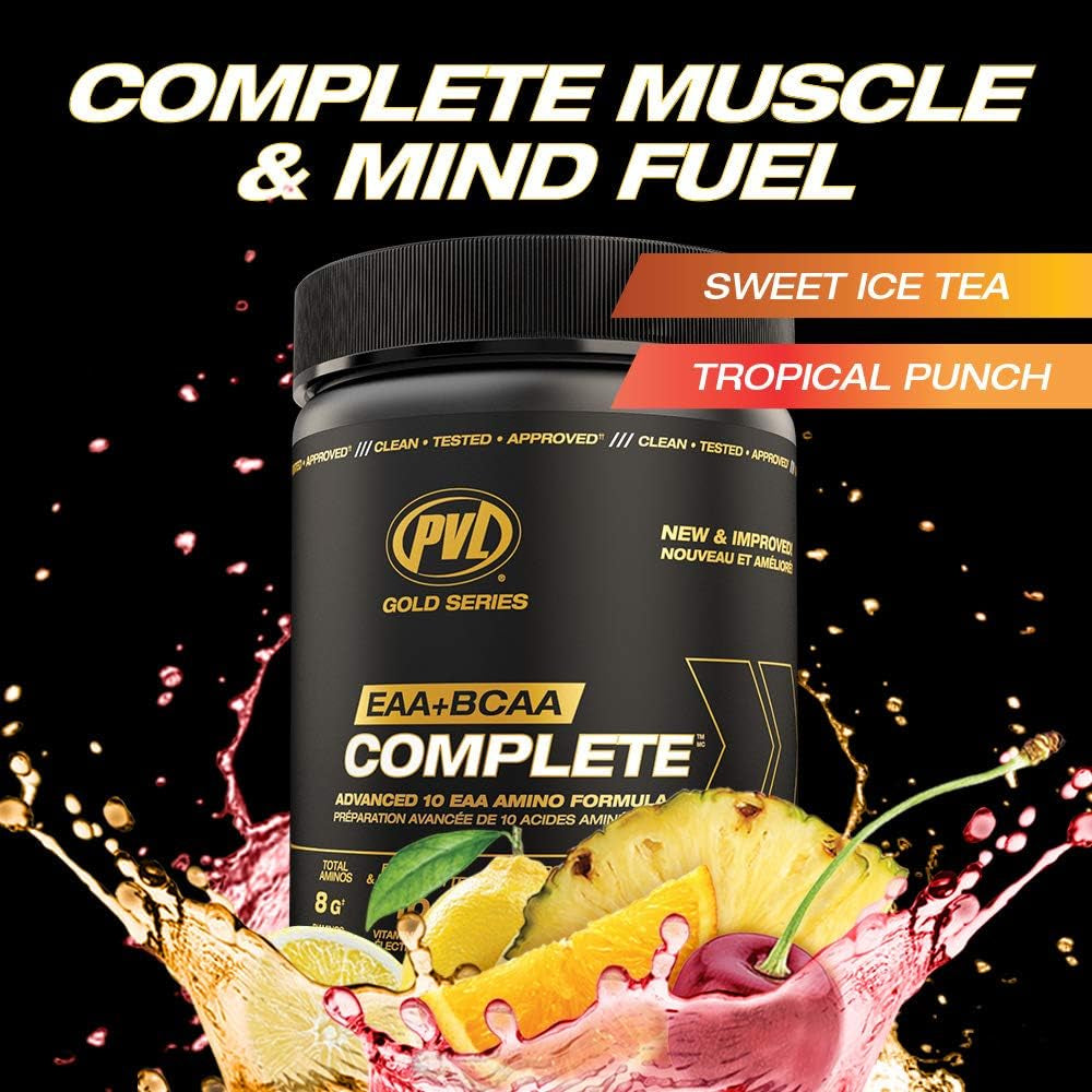 EAA BCAA COMPLETE | Pre, Intra or Post Workout – EAA/BCAA with L-Arginine, Amino Acid Supplement – Keto Friendly – (30 Servings (Pack of 1), Tropical Punch)