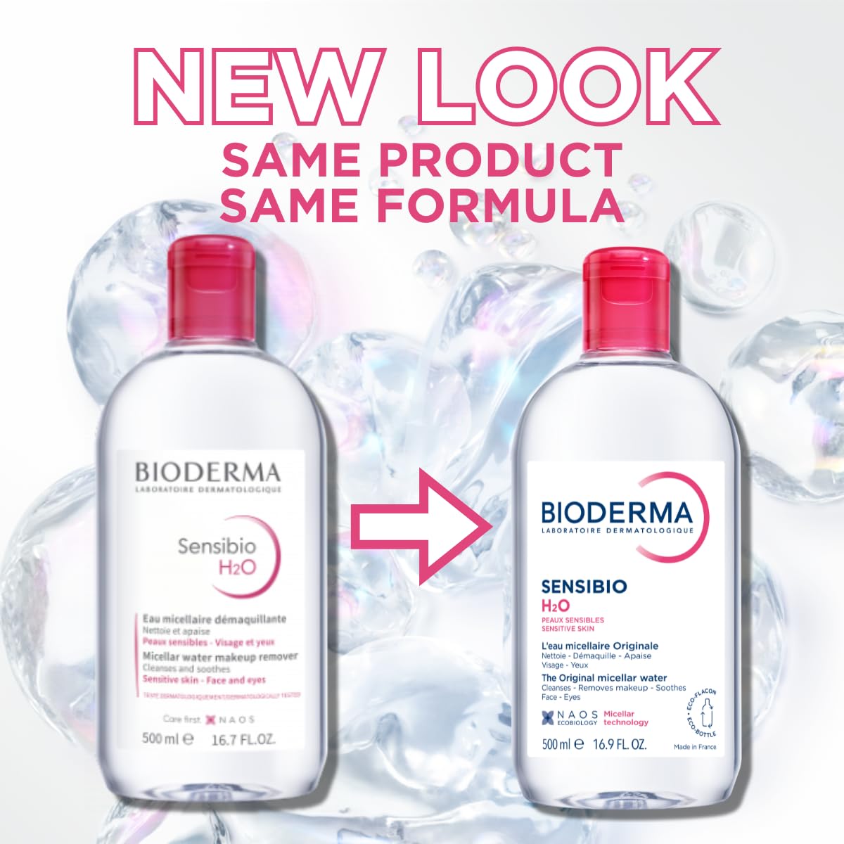Bioderma Sensibio H2O Micellar Water - Gentle Makeup Remover and Cleanser for Sensitive Skin
