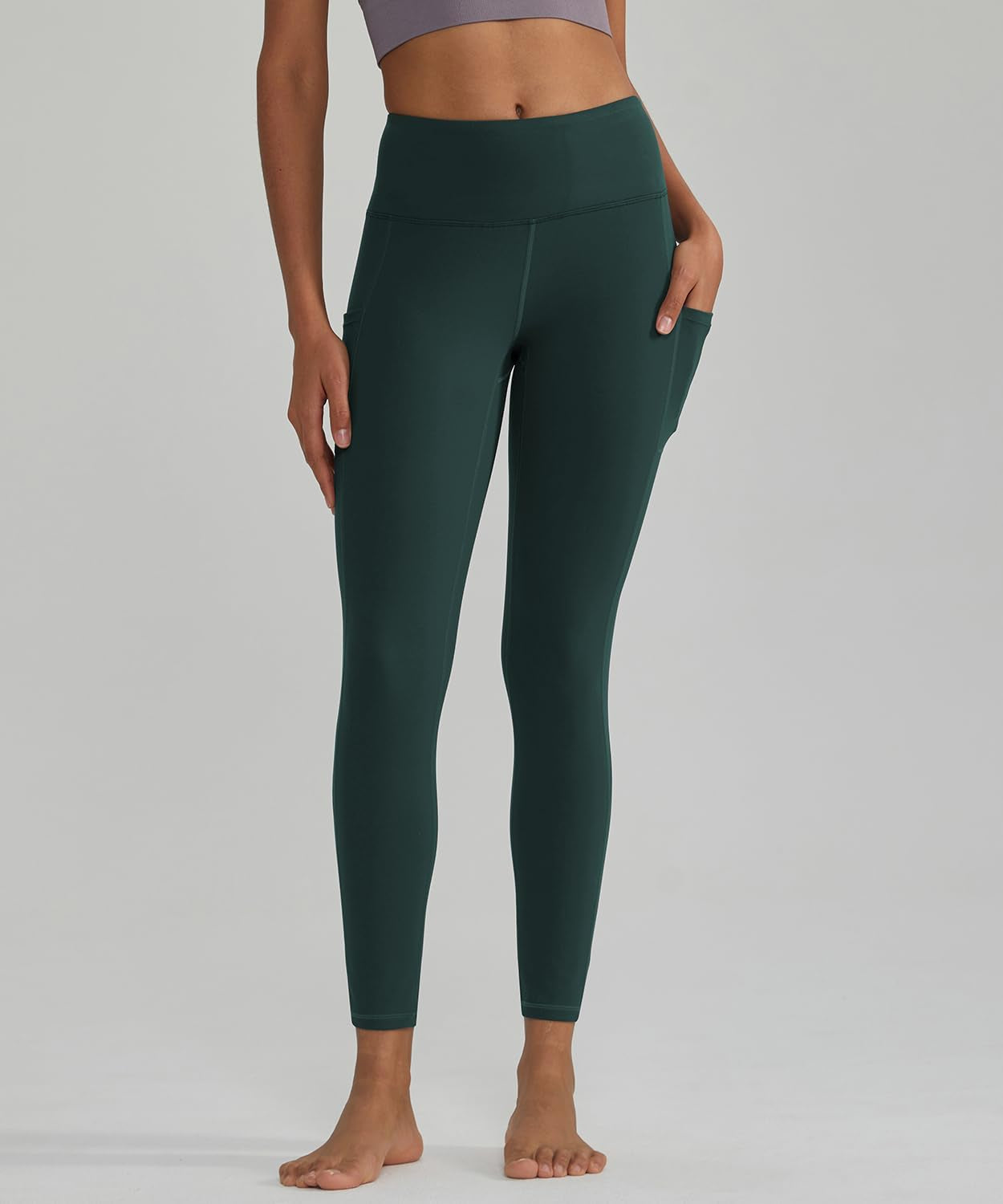 Leggings for Women with 3 Pockets Buttery Soft High Waisted Yoga Pants Non-See-Through Full-Length Tights