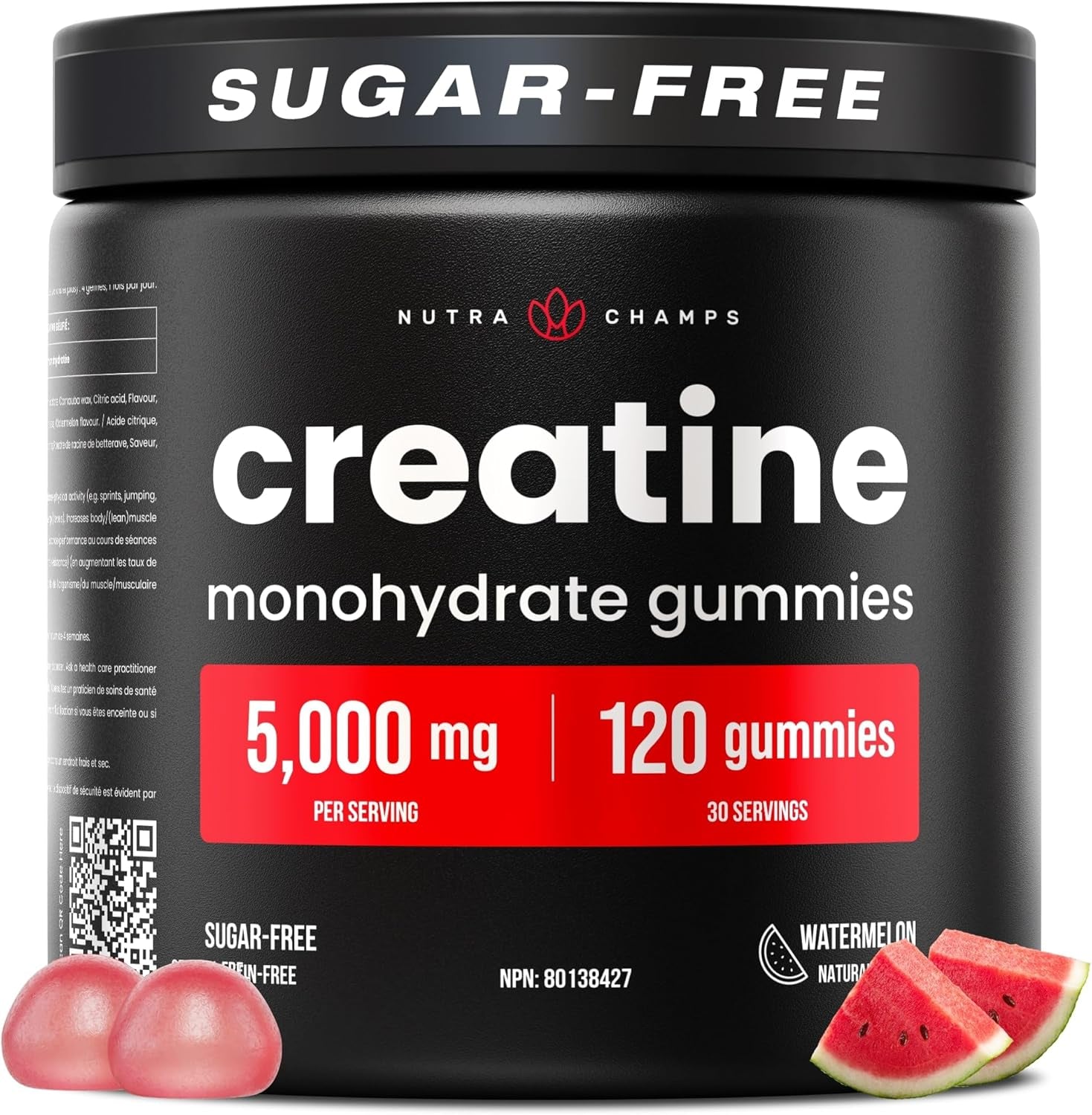 Creatine Monohydrate Gummies 5000Mg | Chewable Gummies for Men & Women | Sugar-Free Chewable Creatine Gummy Supplement for Muscle Recovery, Performance & Strength | 120 Gummies | 1250 Mg per Gummy