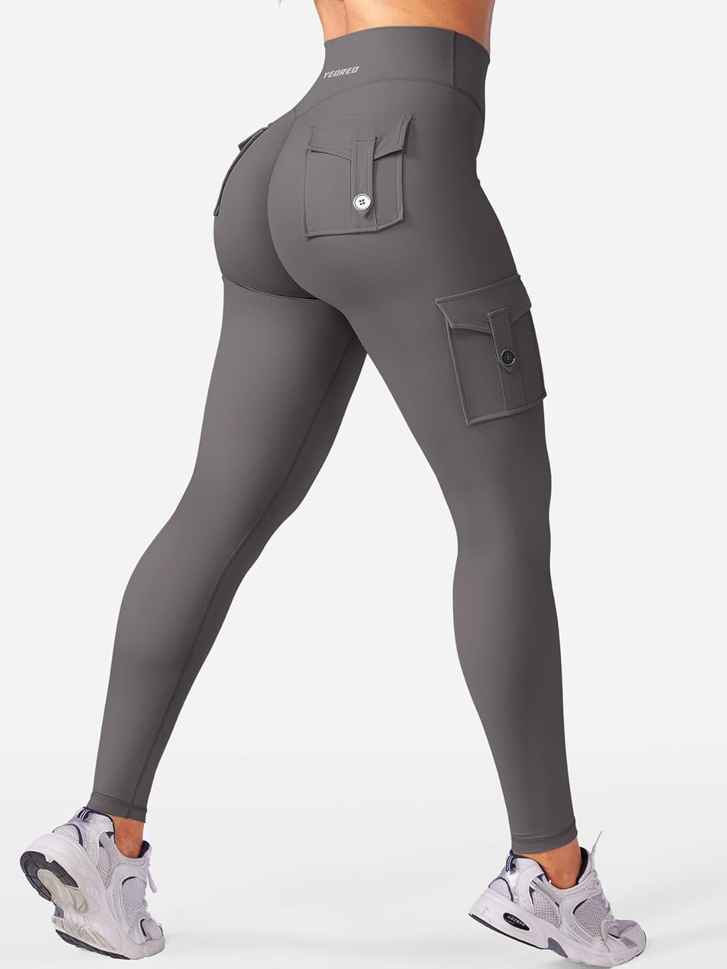 Workout Cargo Leggings with Pockets for Women No Front Seam Hidden Scrunch Hedda Leggings Compression Gym Yoga Pants