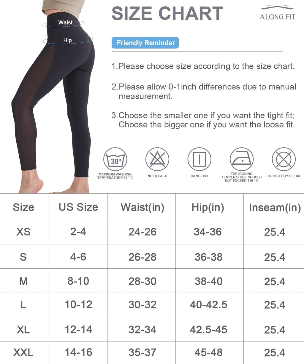 Leggings for Women Mesh Yoga Pants with Pockets Gym Workout Running